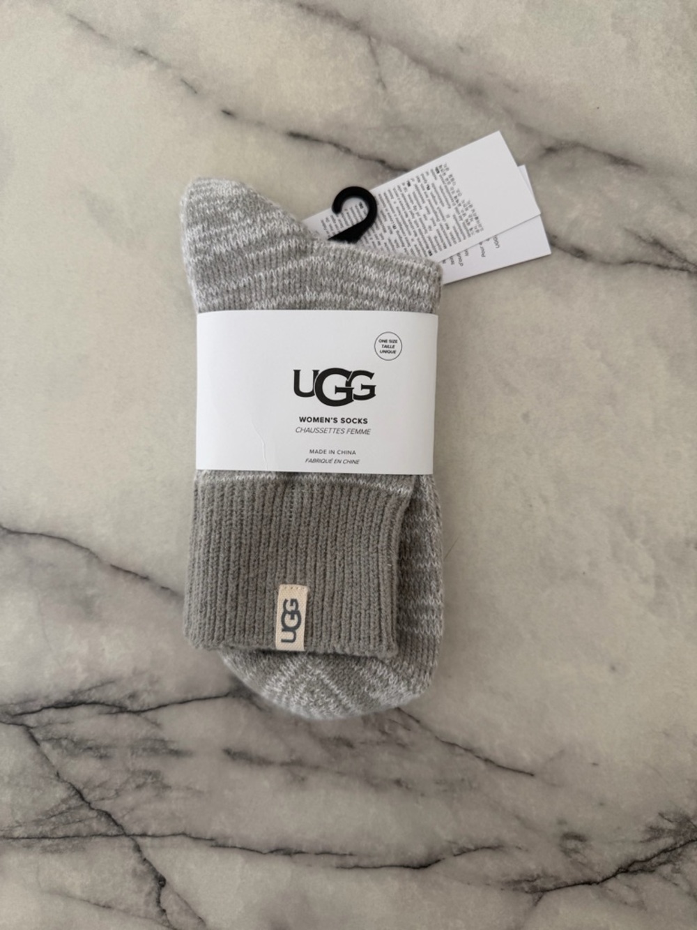 UGG Women's Ribbed Crew Socks - Heather Gray
